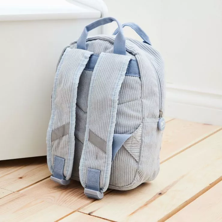 Personalised Blue Cord Mini Backpack
