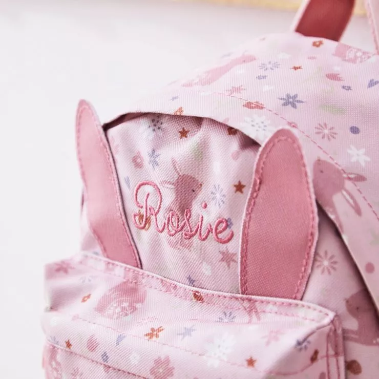 Personalised Pink Bunny Classic Mini Backpack with Ears
