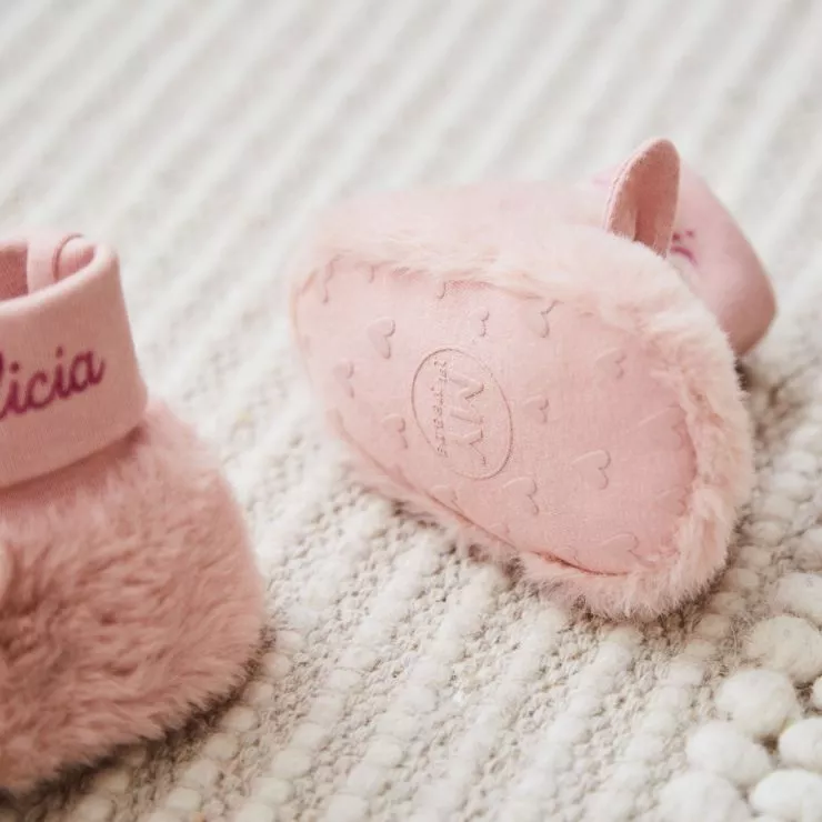 Personalised Pastel Pink Sock Top Booties