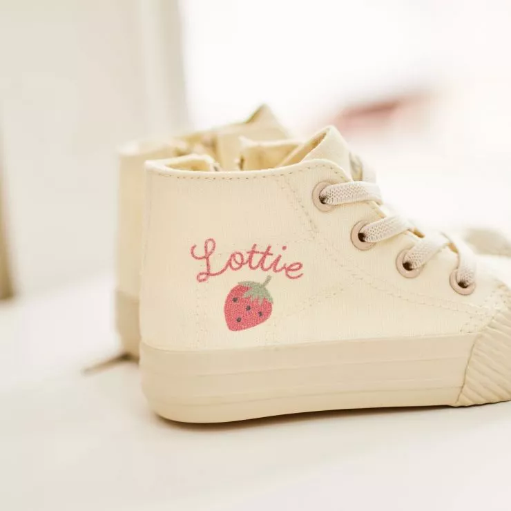 Personalised Strawberry Toddler High Top Shoes