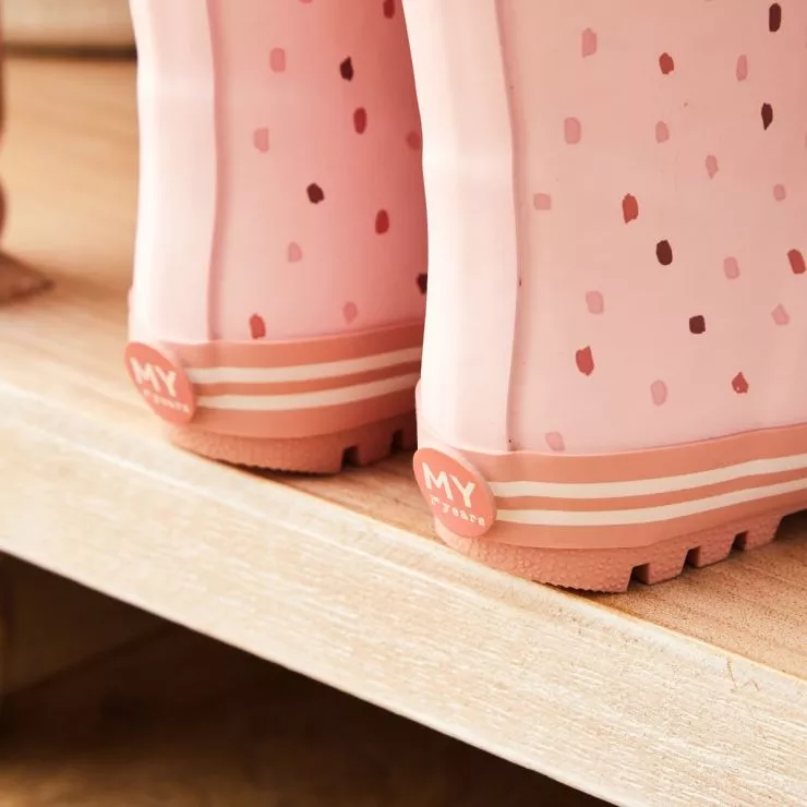 Personalised Pink Spot Welly Boots