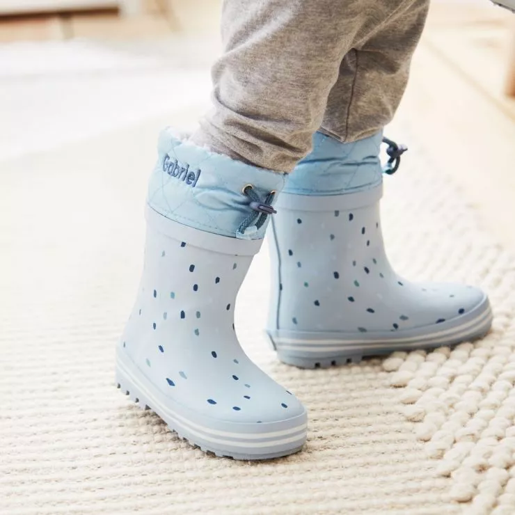 Personalised Blue Spot Welly Boots