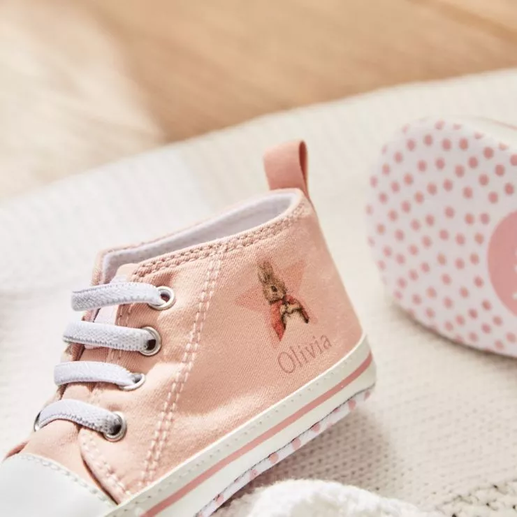 Personalised Flopsy Bunny Baby High Top Trainers