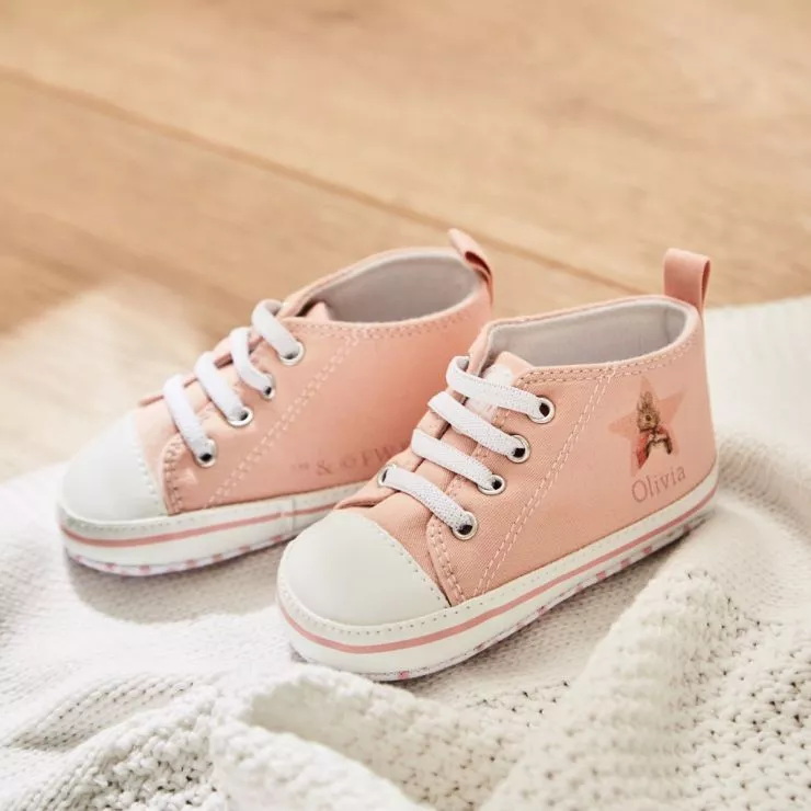 Personalised Flopsy Bunny Baby High Top Trainers
