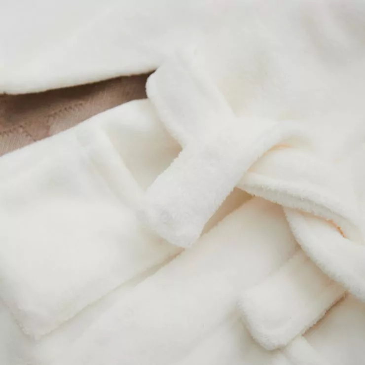 Personalised Biscuit Bear Ivory Fleece Robe