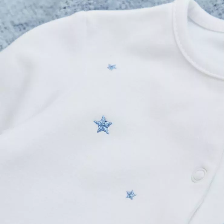 Personalised Blue Star Jersey Sleepsuit