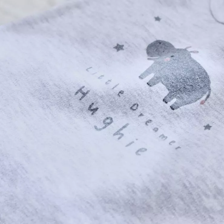 Personalised Grey Hippo Bodysuit