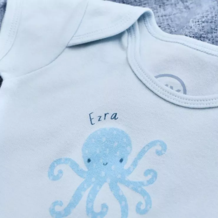 Personalised Blue Octopus Bodysuit