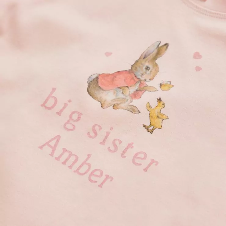 Personalised Big Sister Flopsy Bunny T-Shirt 