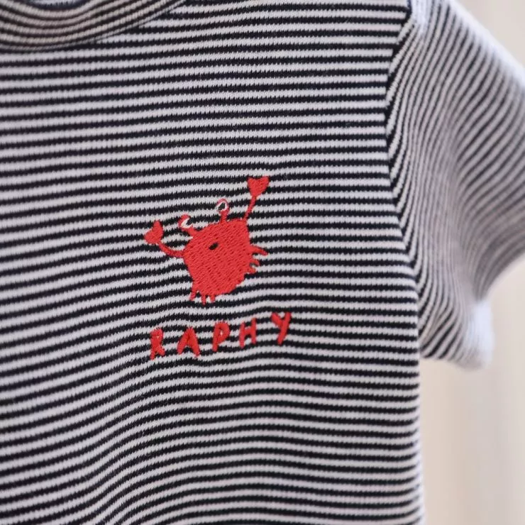 Personalised Crab & Navy Striped T-Shirt