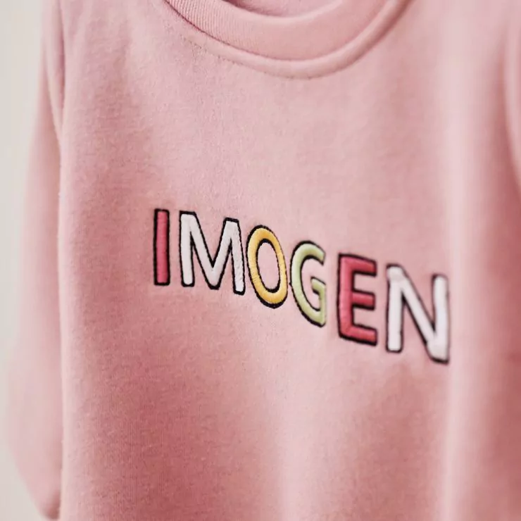 Personalised Letter Patch Pink Sweatshirt
