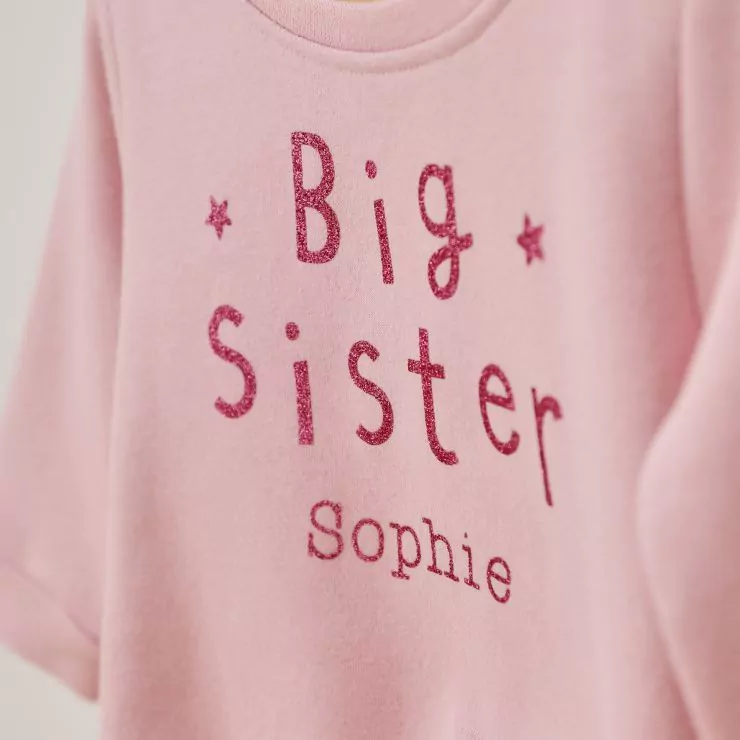 Personalised Big Sister Pink Sweatshirt