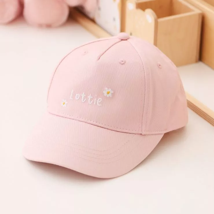 Personalised Pink Daisy Baseball Cap
