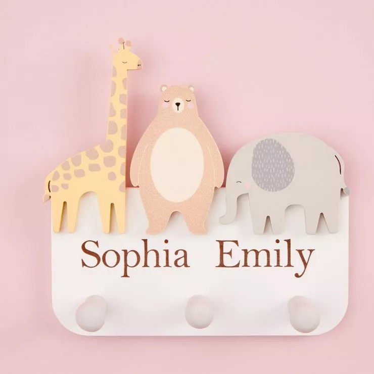 Animal Friends Clothes Hook Personalised