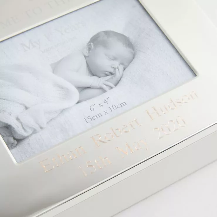 Personalised Silver-Plated 'Welcome to the World' Keepsake Box Personalisation