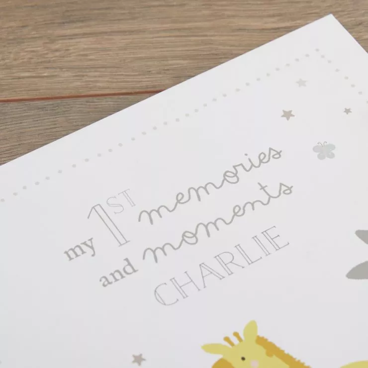 Personalised Jungle Baby Record Book Personalisation