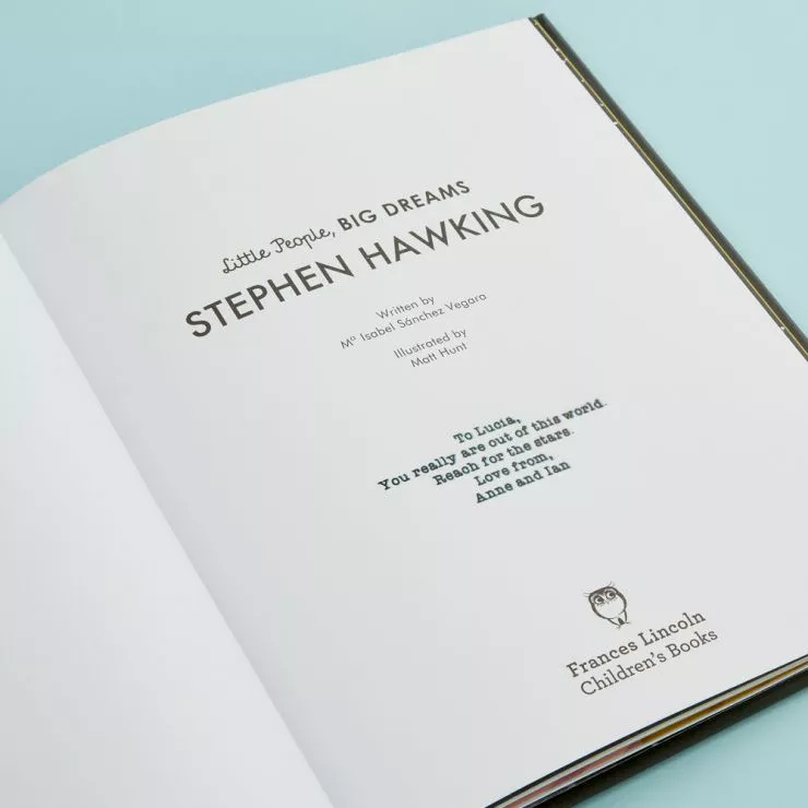 Personalised Little People, Big Dreams Stephen Hawking Book Personalised Opening Page Message
