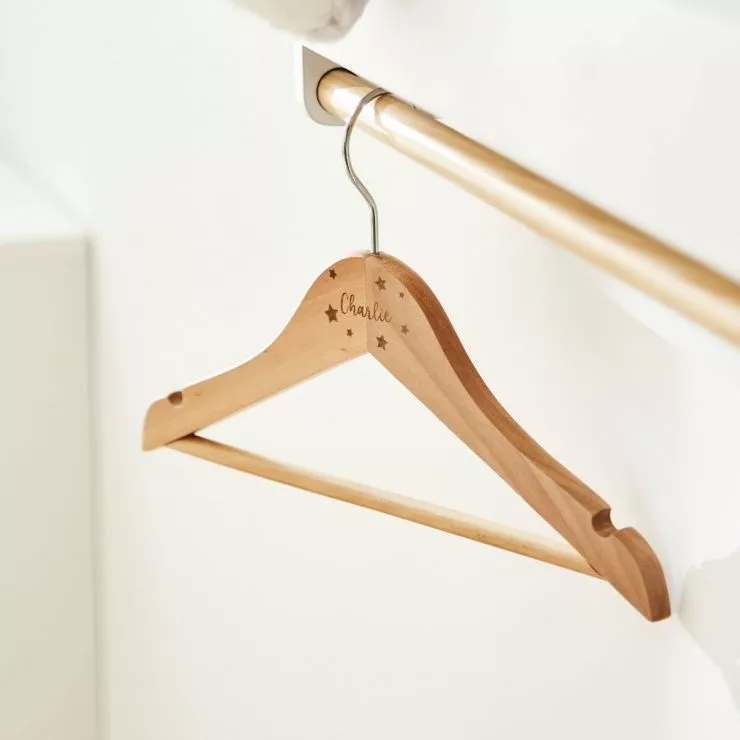Personalised Star Wooden Clothes Hanger