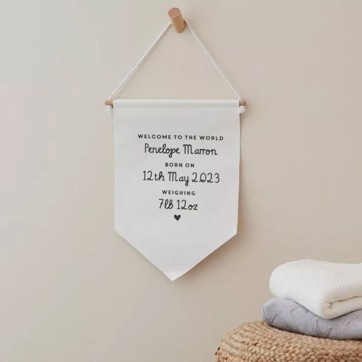 Personalised 'Welcome to the World' Wall Hanging