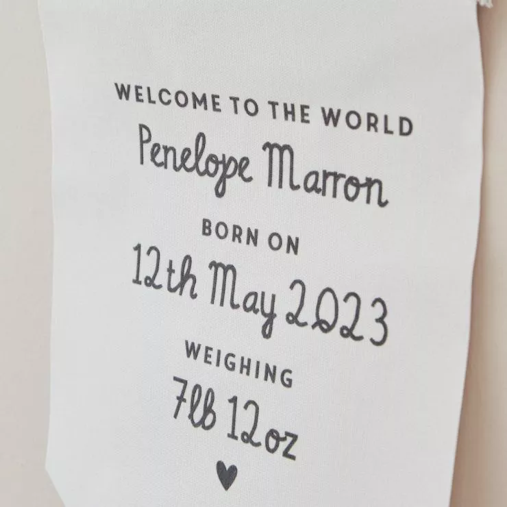 Personalised 'Welcome to the World' Wall Hanging
