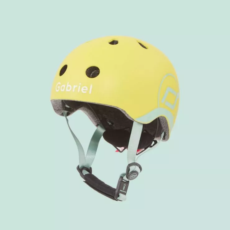 Personalised Scoot and Ride Lemon Yellow Helmet XXS-S