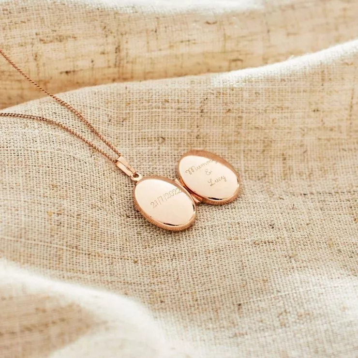 Personalised Rose Gold Plated Locket Necklace