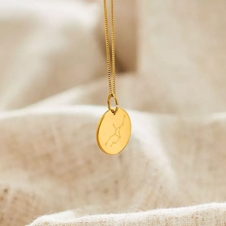 Personalised Gold Virgo Adults Necklace