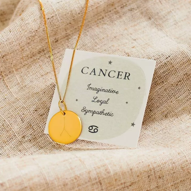 Personalised Gold Cancer Adults Necklace