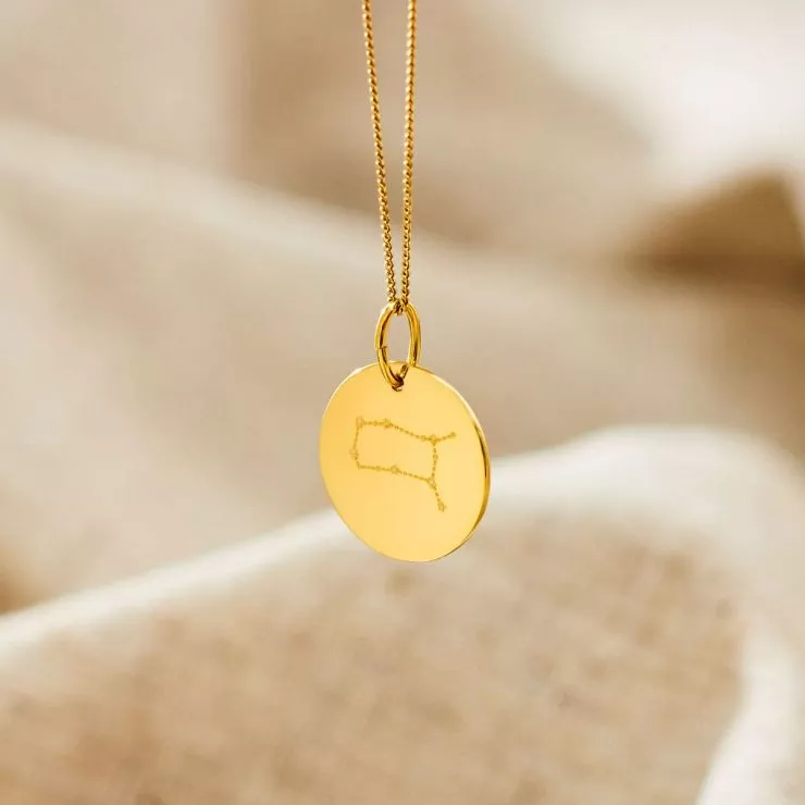 Personalised Gold Gemini Adults Necklace