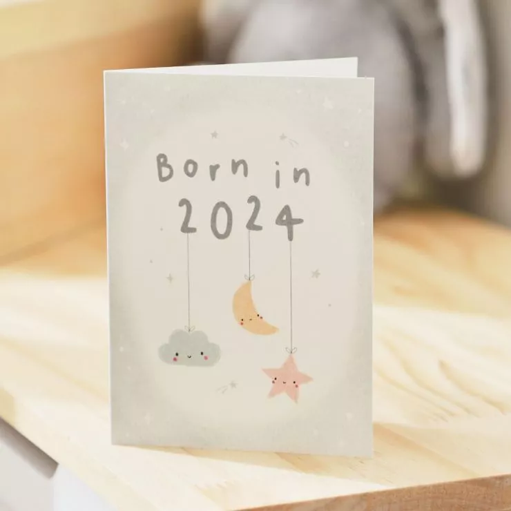 Personalised Born in 2024 Greetings Card
