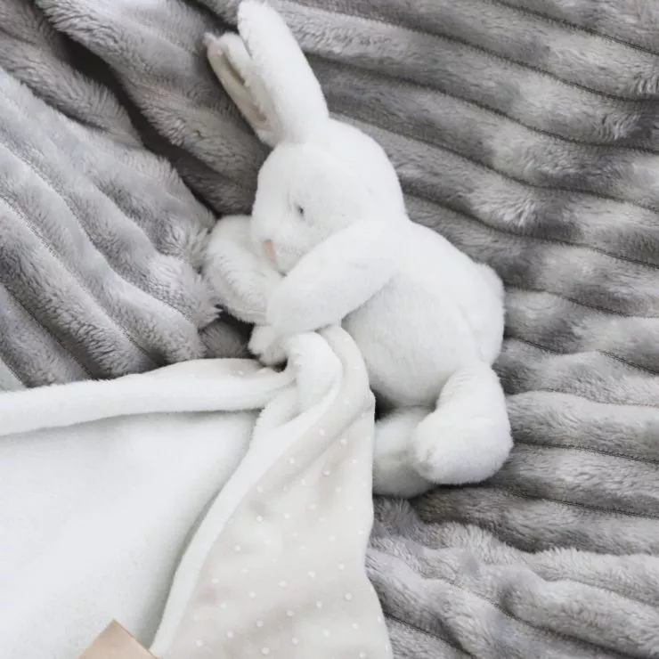 Personalised White Super Soft Bunny Comforter