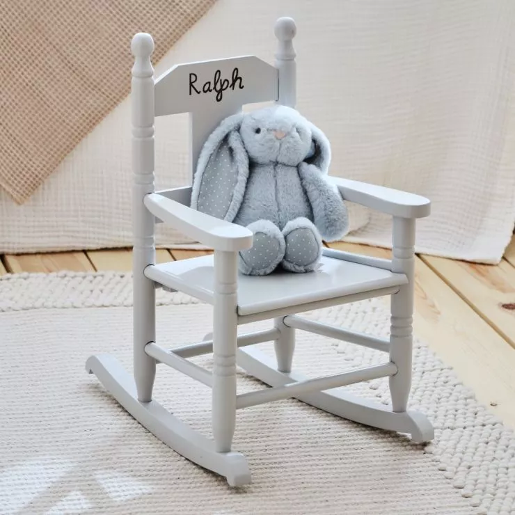 Personalised Grey Star Children's Rocking Chair 