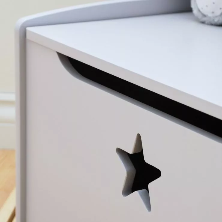 Personalised Grey Star Design Toy Box 