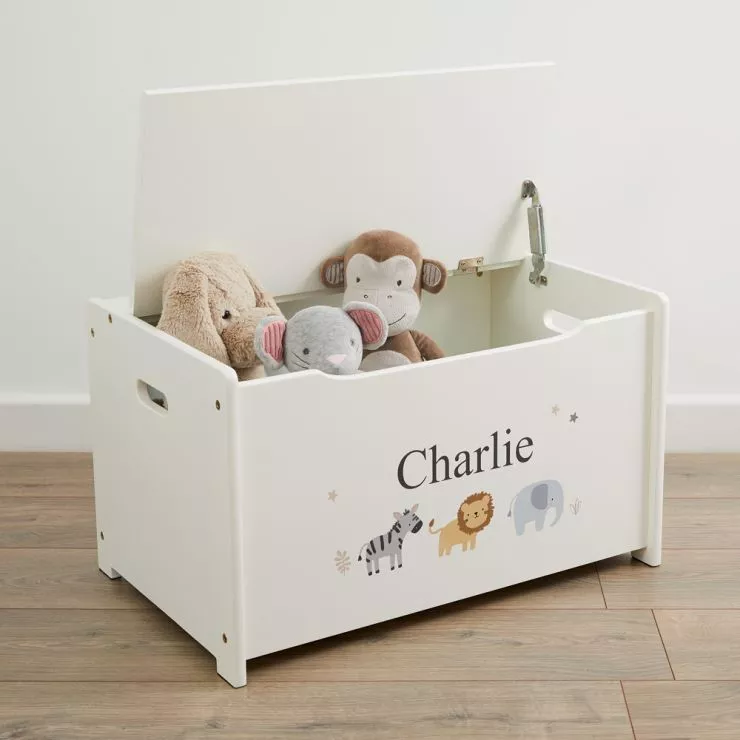 Personalised Jungle Design Toy Box Example