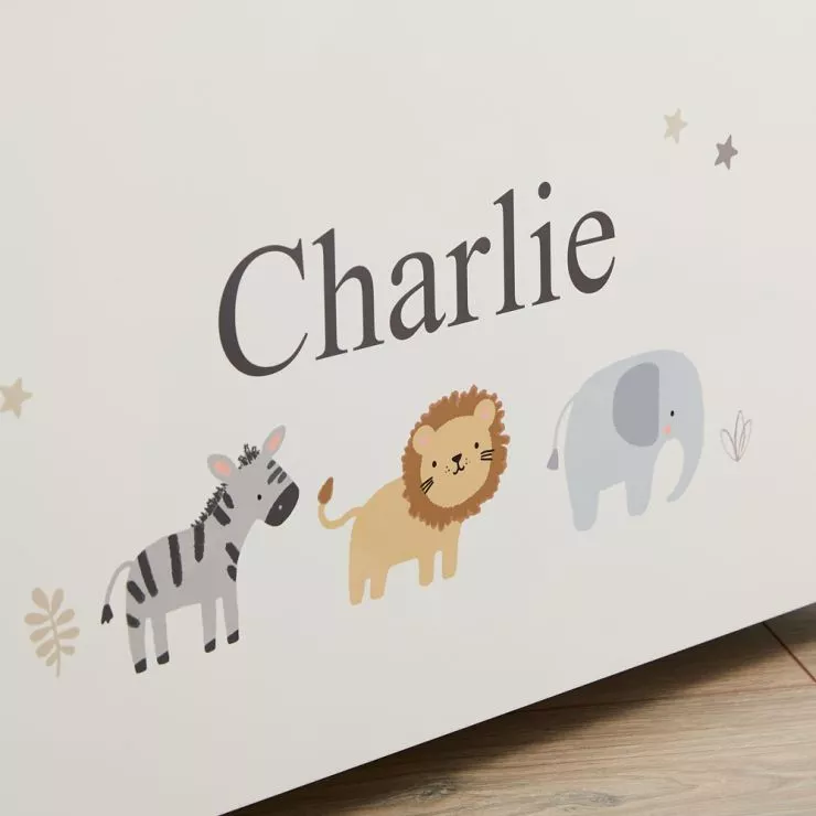 Personalised Jungle Design Toy Box Personalisation