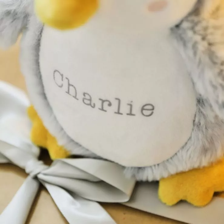 Personalised Grey Penguin Soft Toy