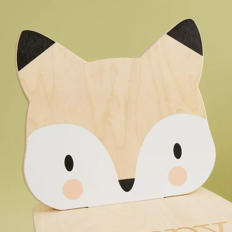 Personalised Fox Design Children's Chair - Head detail