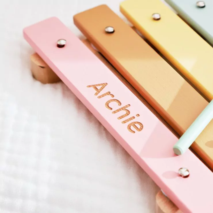 Personalised Colourful Xylophone Wooden Toy 