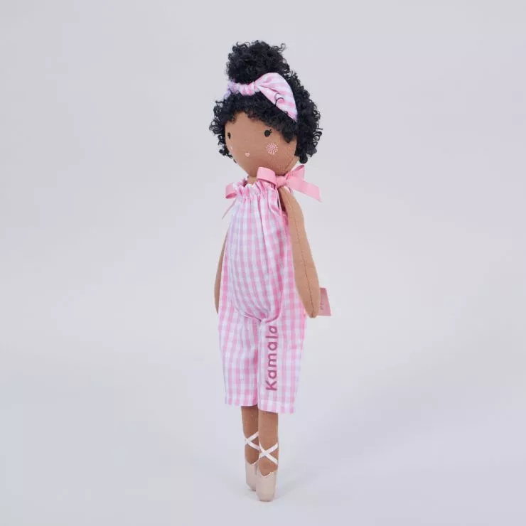 Personalised Soft Doll in Gingham Outfit