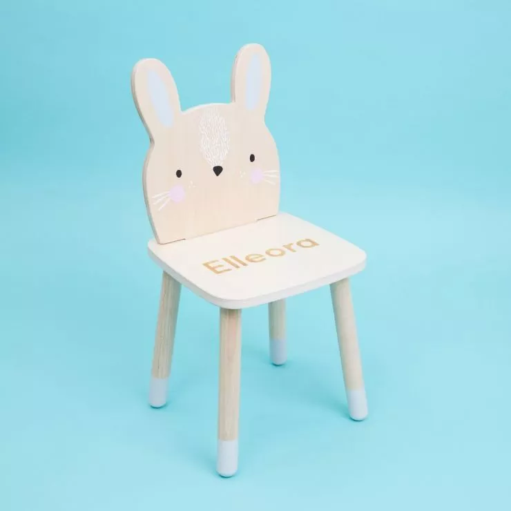 Personalised Wooden Bunny Design Children's Chair