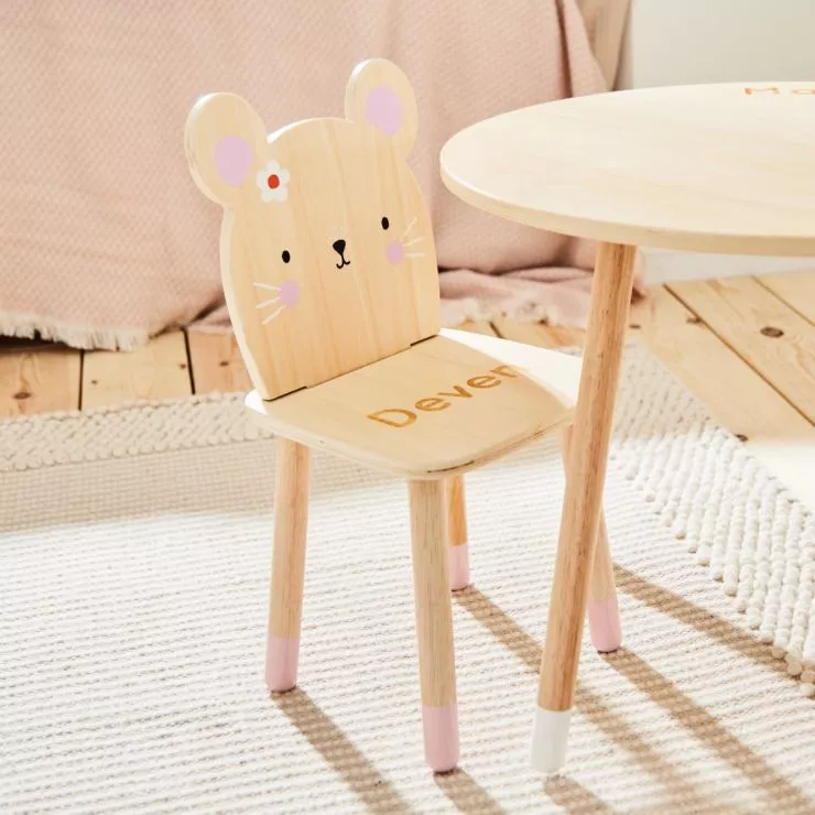 Personalised Wooden Mouse Design Children's Chair