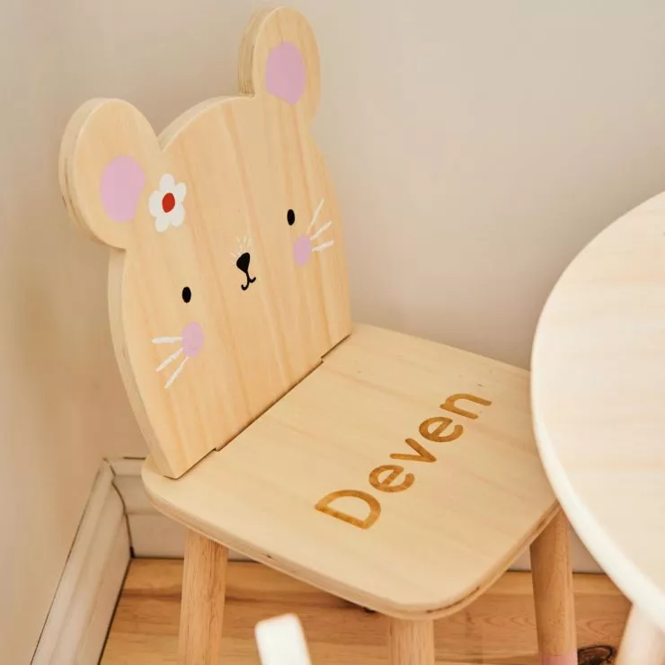 Personalised Wooden Mouse Design Children's Chair