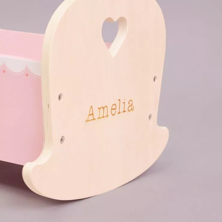 Personalised Doll's Cradle Wooden Toy