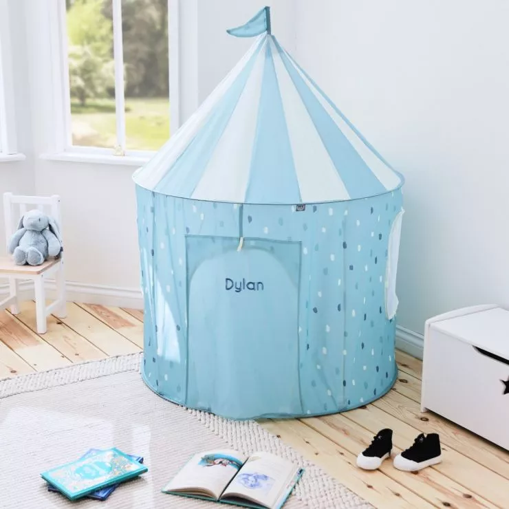 Personalised Blue Polka Dot Play Tent