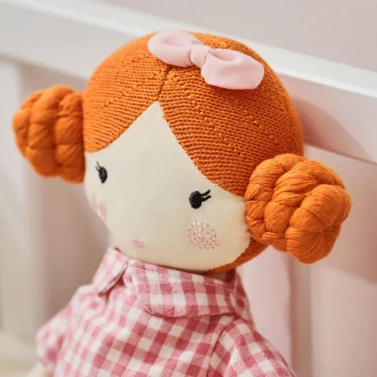 Personalised My 1st Doll in Pink Dress - Red Hair