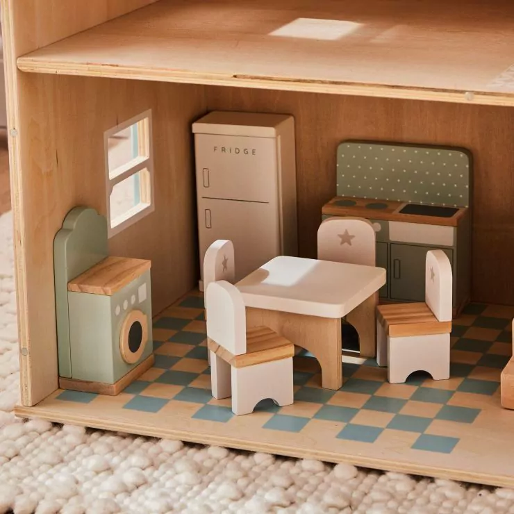Wooden Doll’s House Kitchen Furniture Set