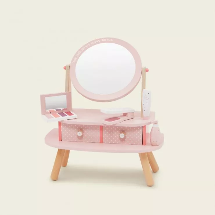 Personalised Pink Wooden Vanity Set