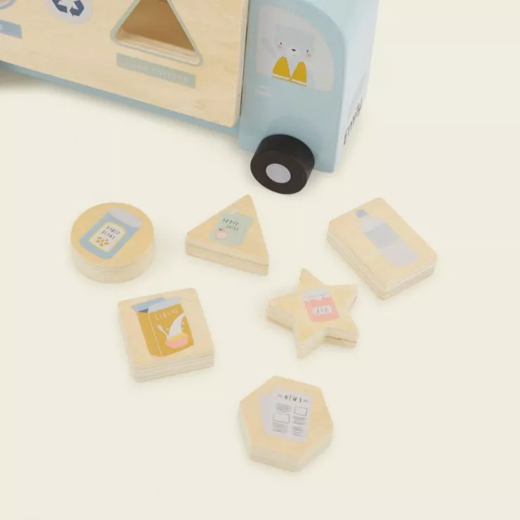 Personalised Wooden Recycling Lorry Shape Sorter Toy