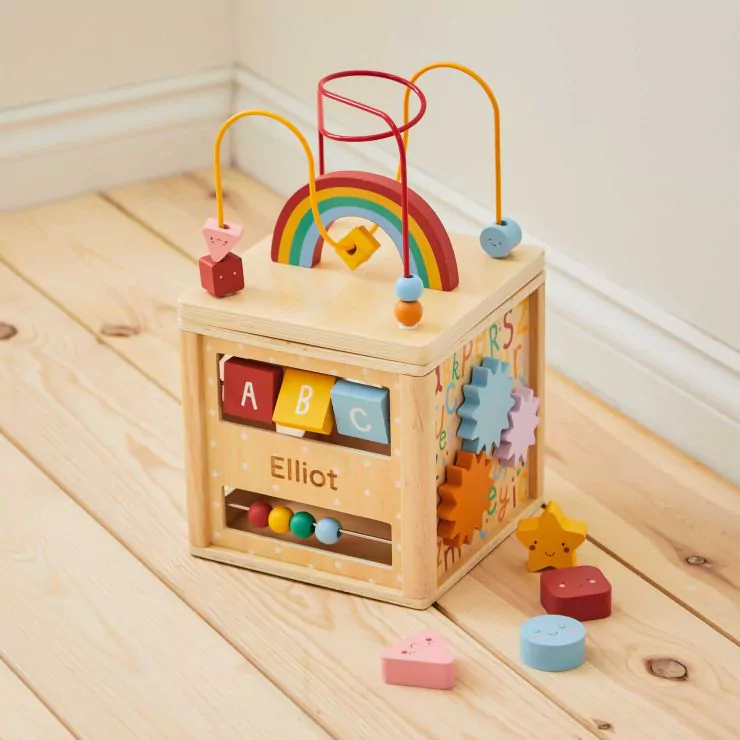 Personalised Colourful Wooden Activity Cube