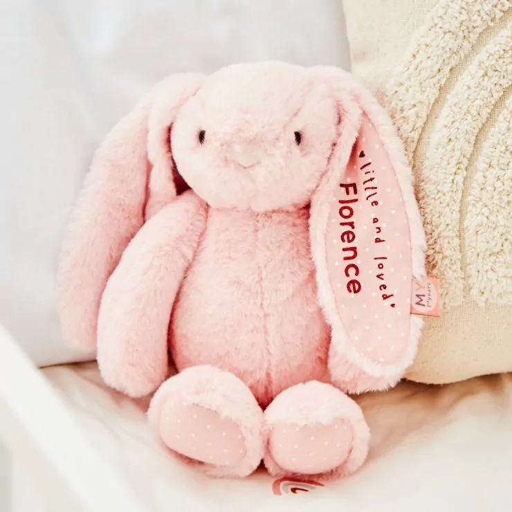 Personalised Little and Loved Pink Bunny Soft Toy